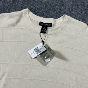 Anthology Mens Linen Silk Blend Crew Neck Short Sleeve Sweater Top Size L